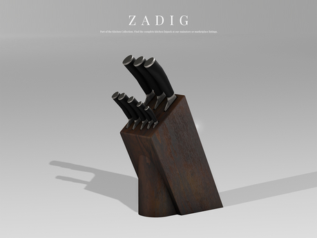 Second Life Marketplace - ZADIG. Kitchen Knife Block